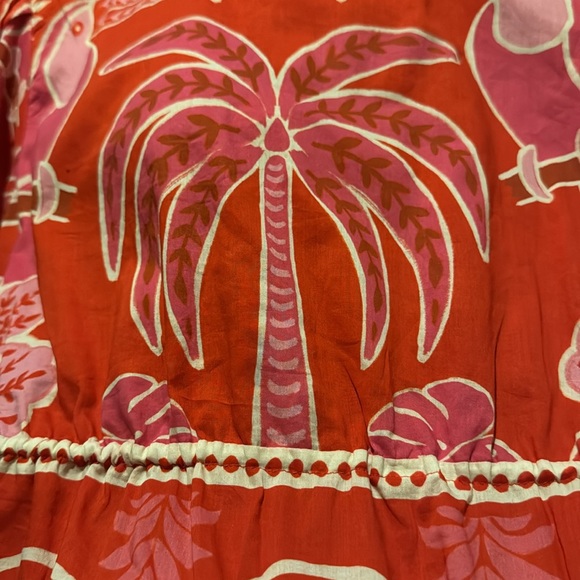 COPY -FARM Rio Red Summer Sunrise Midi Dress small - Picture 6 of 7